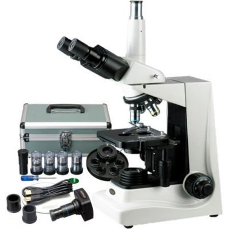 UNITED SCOPE LLC. AmScope T600A-PCT-10M 40X-1600X Turret Phase Contrast Trinocular Microscope with 10MP Camera T600A-PCT-10M